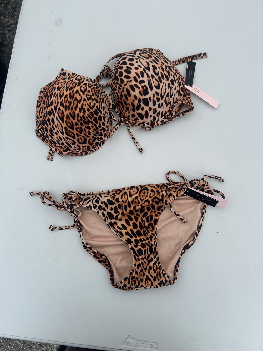 NWT Victoria's Secret Leopard Print Bikini Set - Tan & Black